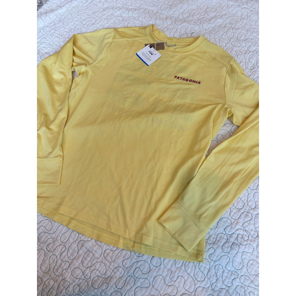 Patagonia Kids Capilene Cool‎ Daily Long Sleeve Shirt Yellow How to Heal Size XL